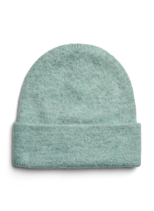 Strikket lue med ull, Balsam Green Mel., Packshot image number 0