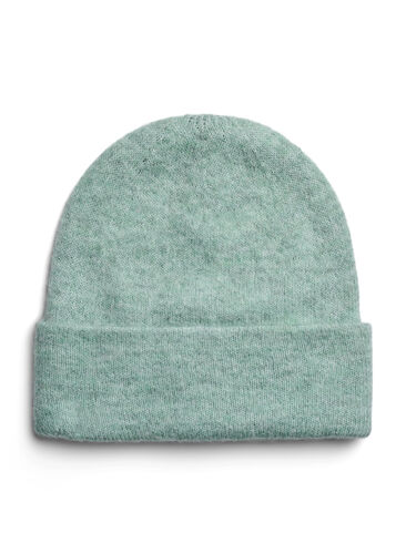 Strikket lue med ull, Balsam Green Mel., Packshot image number 0