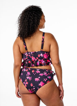 Zizzi Blomstrete brazilian bikinitruse, Rosa, Model image number 1