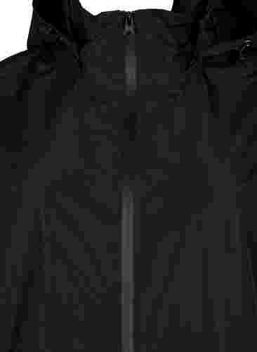 Regnjakke med avtakbar hette og refleks , Black, Packshot image number 2