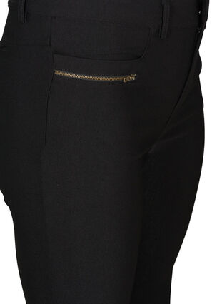 Bootcut bukser med glidelåsdetaljer, Black, Packshot image number 2