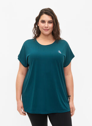 Kortermet trenings T-skjorte, Deep Teal, Model image number 0