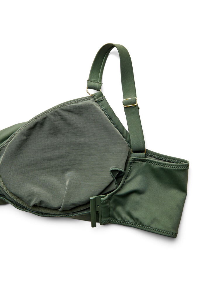 Bikinioverdel med b&oslash;yle og gulldetaljer, Gr&oslash;nn, Packshot image number 3