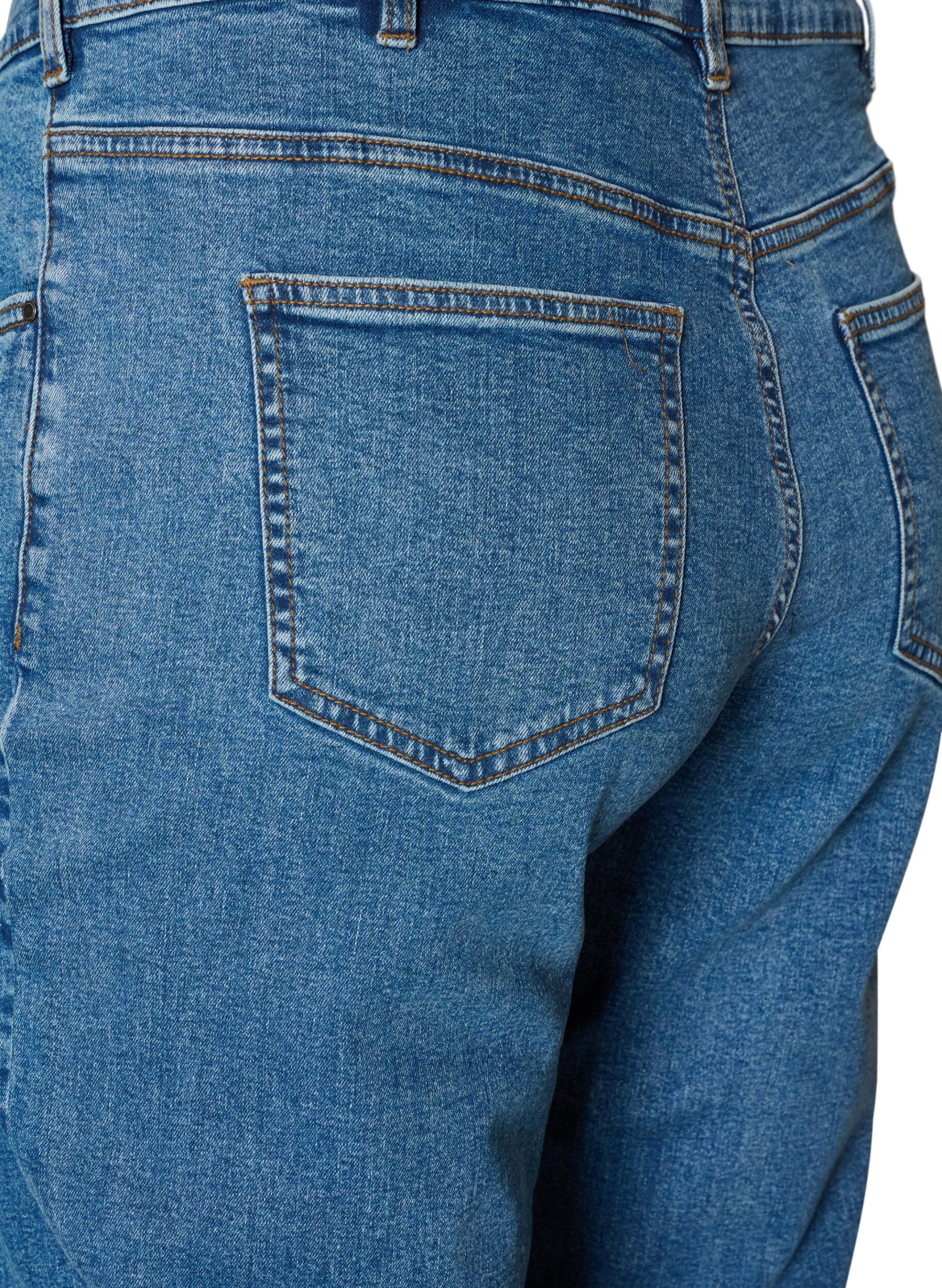 ZizziCropped Vera jeans med straight fit, Bl&aring;, Packshot image number 3