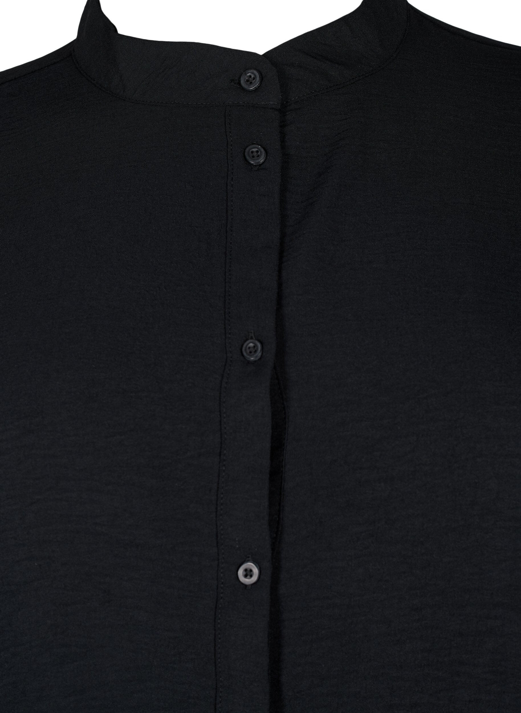 Zizzi Skjortebluse med heklede detaljer, Black, Packshot image number 2