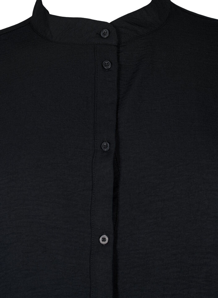 Skjortebluse med heklede detaljer, Black, Packshot image number 2