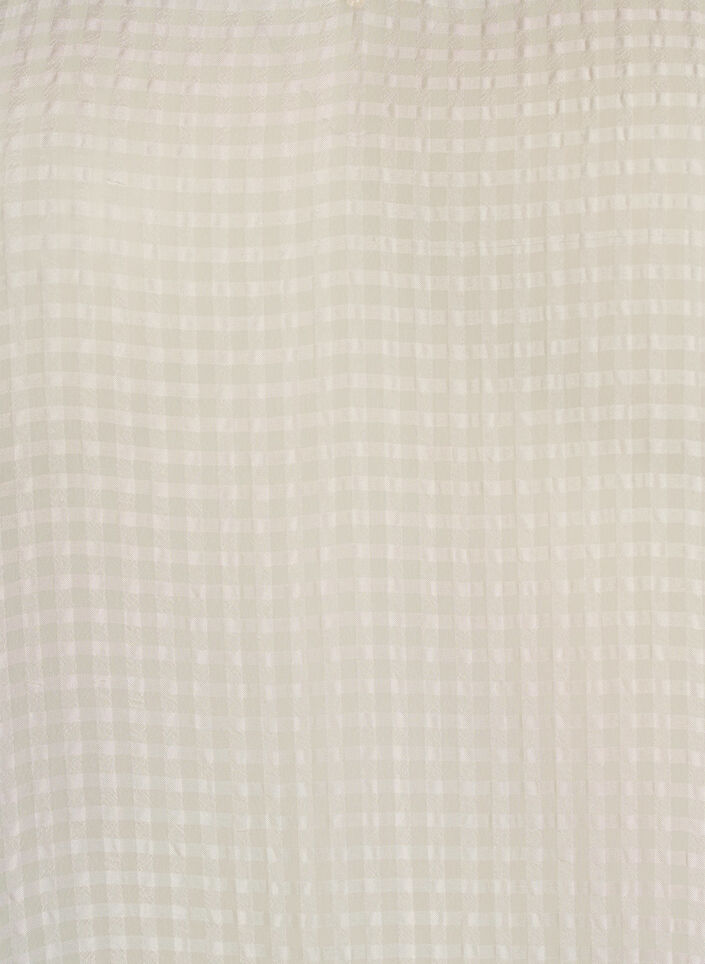 Seersucker bluse med V-hals, Beige, Packshot image number 2