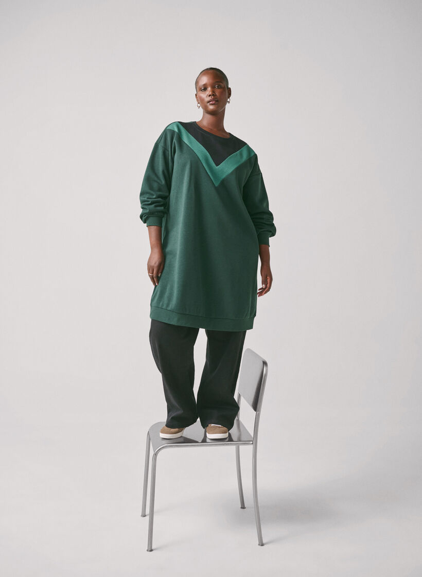 Lang, fargeblokket sweatshirt, Scarab Color Block, Image image number 0