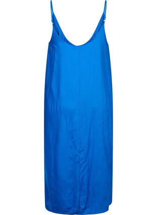 Kjole i viskose med stropper og trykk, Princess Blue, Packshot image number 1