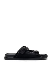 Wide fit - Slip-on sandaler med nagler, Svart Wide fit - Slip-on sandaler med nagler