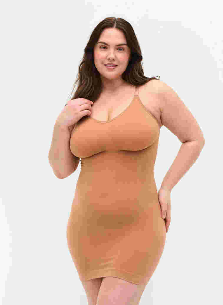 Shapewear kjole med tynne stropper, Café Au Lait, Model