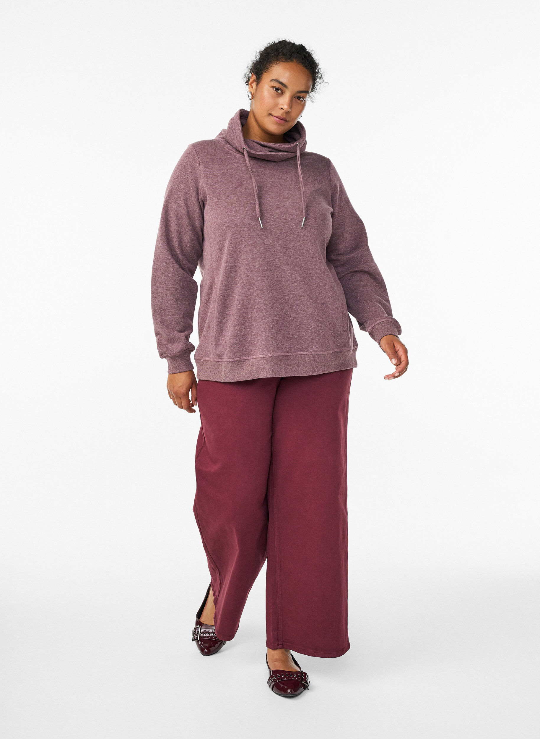 ZizziGenser med h&oslash;y hals og lommer, R&oslash;d, Model image number 1