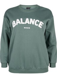 Genser med frottélogo, Grønn