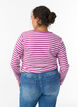 Stripete bluse med lange ermer, Lilla, Model image number 2