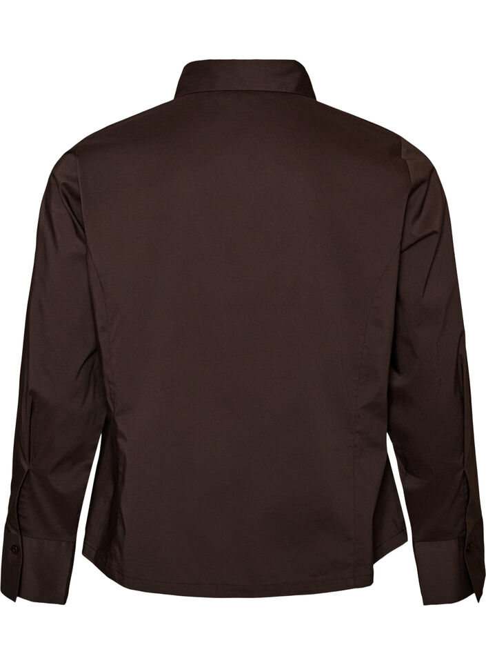 Kort skjorte med to-veis glidel&aring;s, Brun, Packshot image number 1