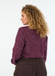Jerseybluse med V-hals og lange ermer, M&oslash;rk Bordeaux, Model image number 2