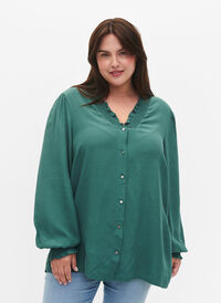Langarmet skjortebluse i viskose, Sea Pine, Model