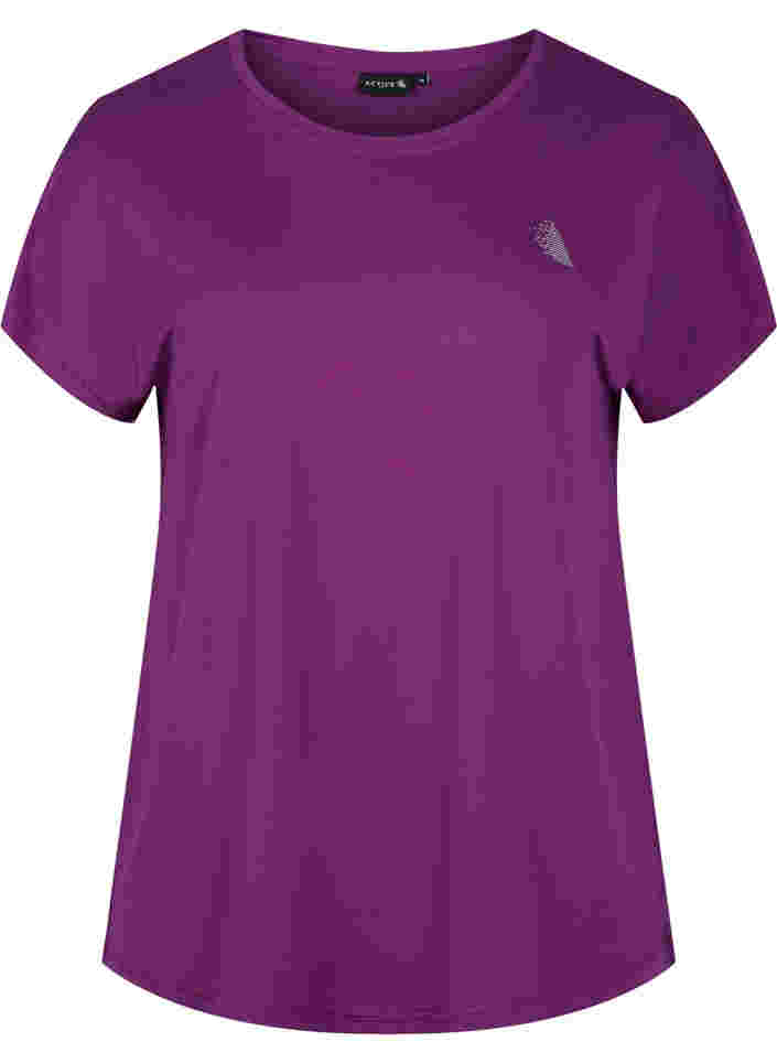 Ensfarget t-skjorte til trening, Grape Juice, Packshot image number 0