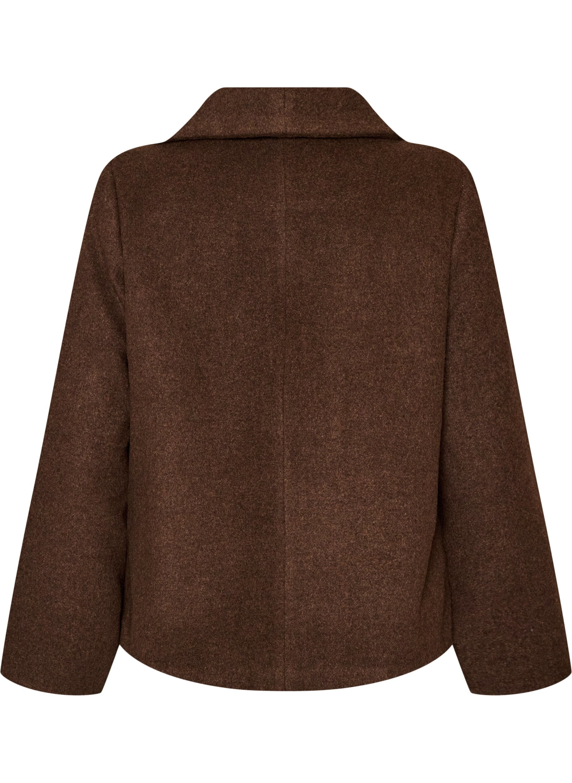 ZizziKort jakke med asymmetrisk knappelukking, Brun, Packshot image number 1