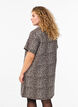 Denimskjortekjole med leopardtrykk, Brun, Model image number 2
