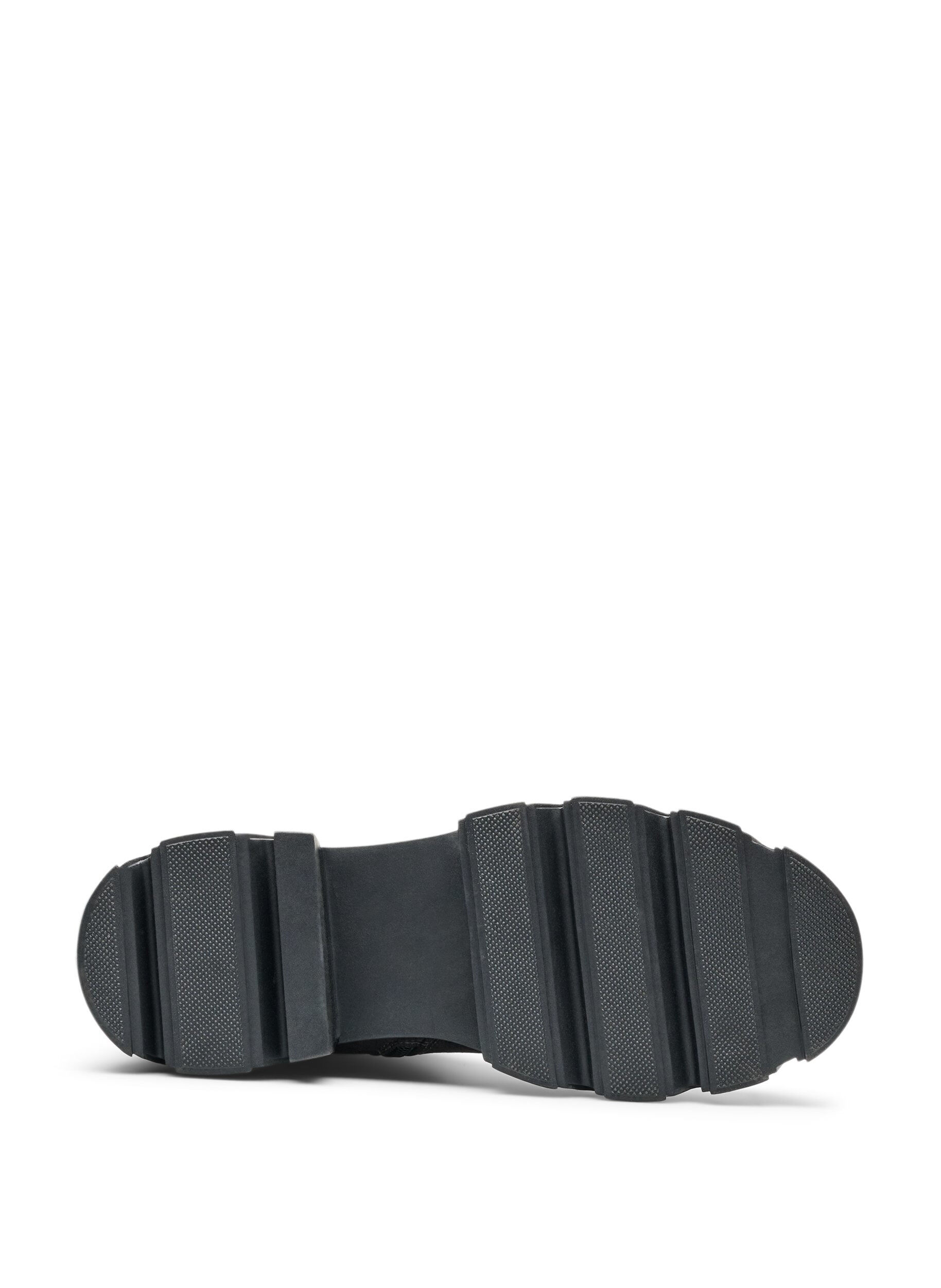 ZizziLang st&oslash;vel med ribbestrikket elastisk skaft og kraftig s&aring;le, Brun, Packshot image number 5