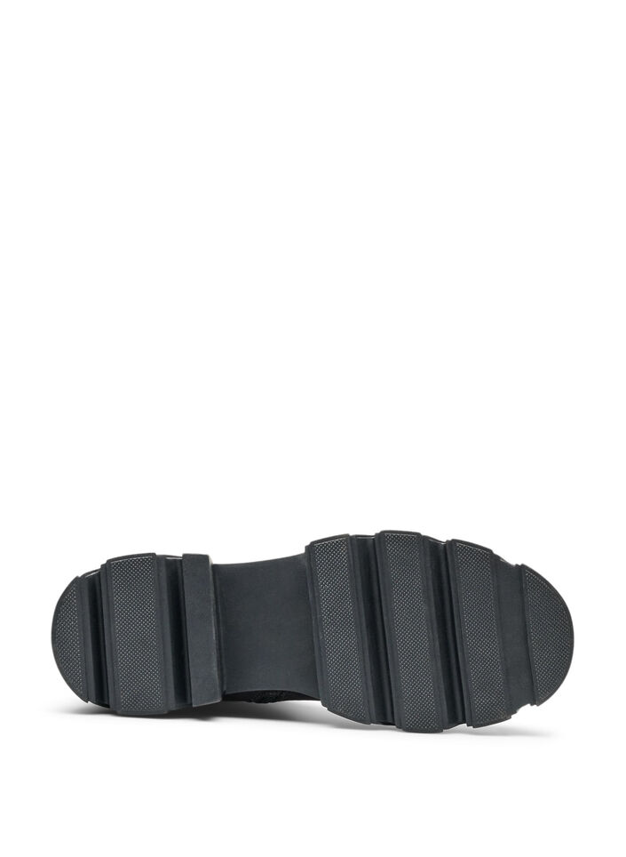 Lang st&oslash;vel med ribbestrikket elastisk skaft og kraftig s&aring;le, Brun, Packshot image number 5