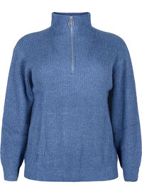 FLASH - strikket genser med høy hals og glidelås