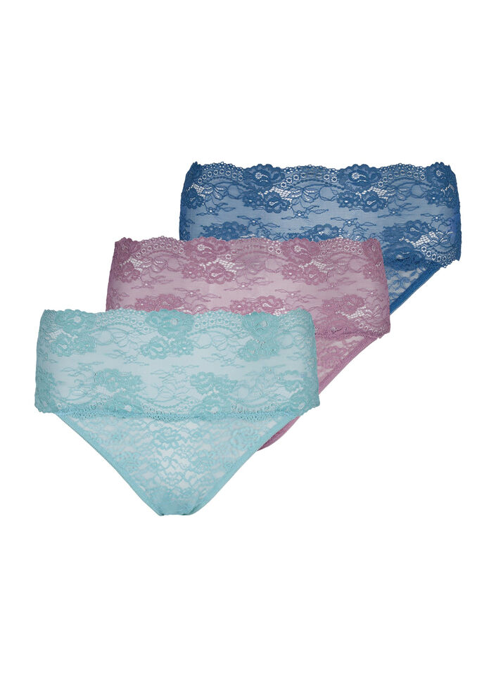 G-streng med blonder, 3 stk., Mix assortments AW, Packshot image number 0