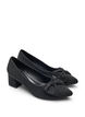 Wide fit - Pumps med sløyfe og rhinesteiner, Svart, Packshot image number 1