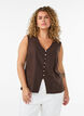 Ermel&oslash;s vest med V-hals og knapper, Brun, Model image number 0