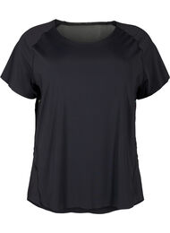 Trenings-T-skjorte med mesh og refleksdetaljer, Black