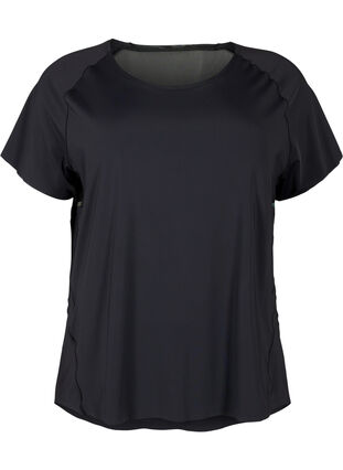 Trenings-T-skjorte med mesh og refleksdetaljer, Black, Packshot image number 0