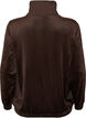 Myk velourcardigan med glidel&aring;s og h&oslash;y krage, Brun, Packshot image number 1