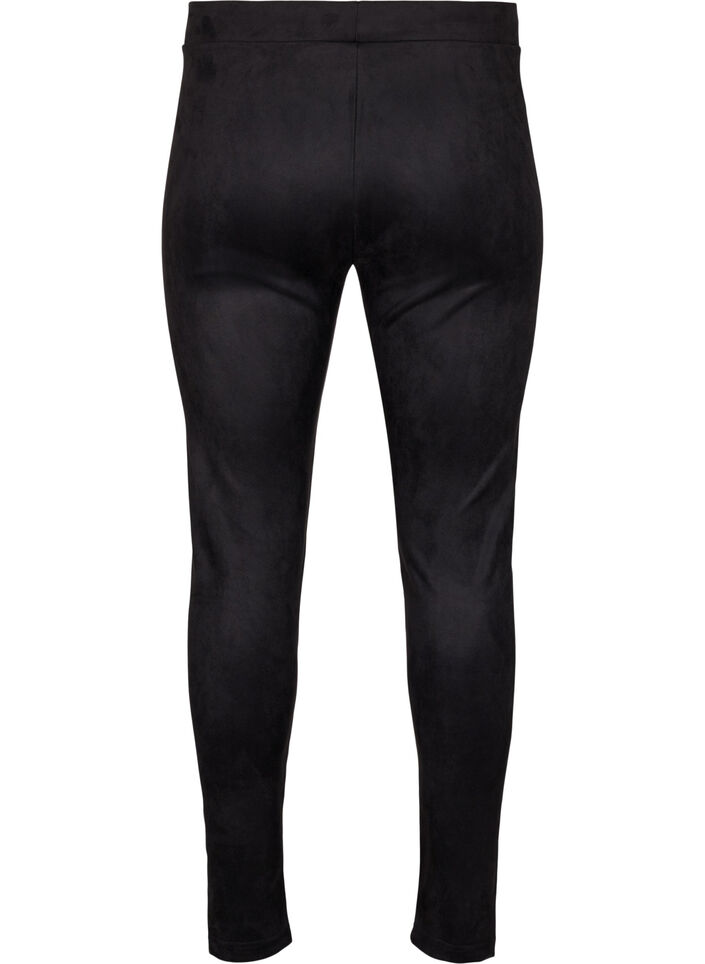Tights i imitert semsket skinn, Black, Packshot image number 1