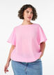 Bluse med ballongform og flaggermus ermer, Rosa, Model image number 0