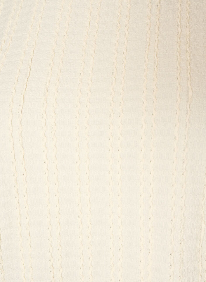 Jerseybluse med struktur og ballongsilhuett, Vanilje, Packshot image number 2