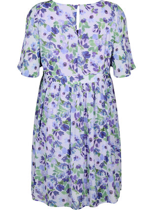 Zizzi Blomstret kjole med korte ermer, Xenon B. Flower AOP, Packshot image number 1
