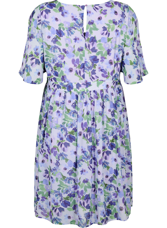 Blomstret kjole med korte ermer, Xenon B. Flower AOP, Packshot image number 1