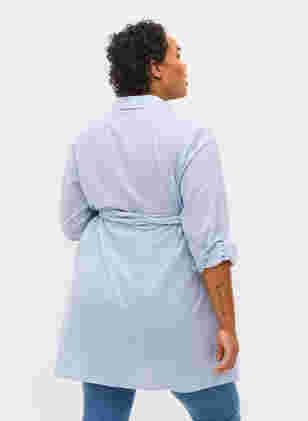 Skjortekjole i bomull til gravide, Blue Stripe, Model