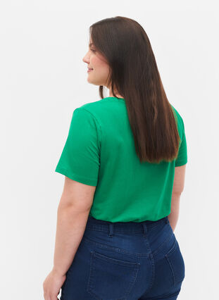 Ensfarget basis T-skjorte i bomull, Jolly Green, Model image number 1