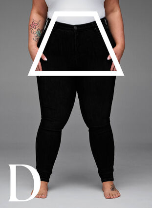Zizzi Supersmale jeans med høy midje, Black, Model image number 3