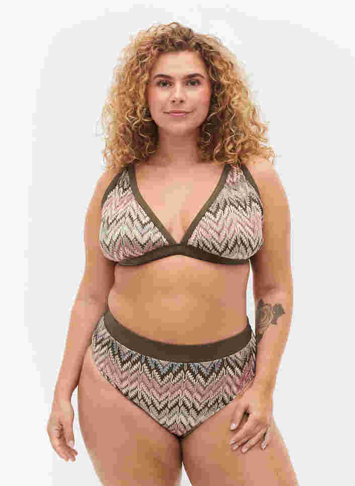 Mønstrete bikinitruse med høyt liv, Beech AOP, Model