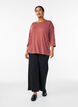 Jersey bluse med 3/4 ermer, R&oslash;d, Model image number 1