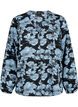 Skjortebluse med v-hals og trykk, Black B. Flower AOP, Packshot image number 0