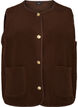 Teddy vest med knapper og lommer, Brun, Packshot image number 0