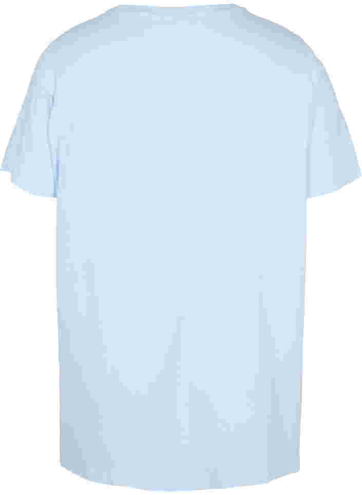 Oversize pysjamas T-skjorte i økologisk bomull, Cashmere Blue DREAMS, Packshot image number 1