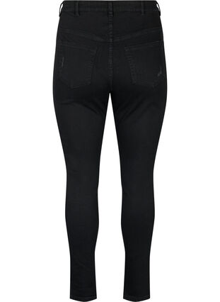 Tettsittende jeans med detaljer, Black, Packshot image number 1