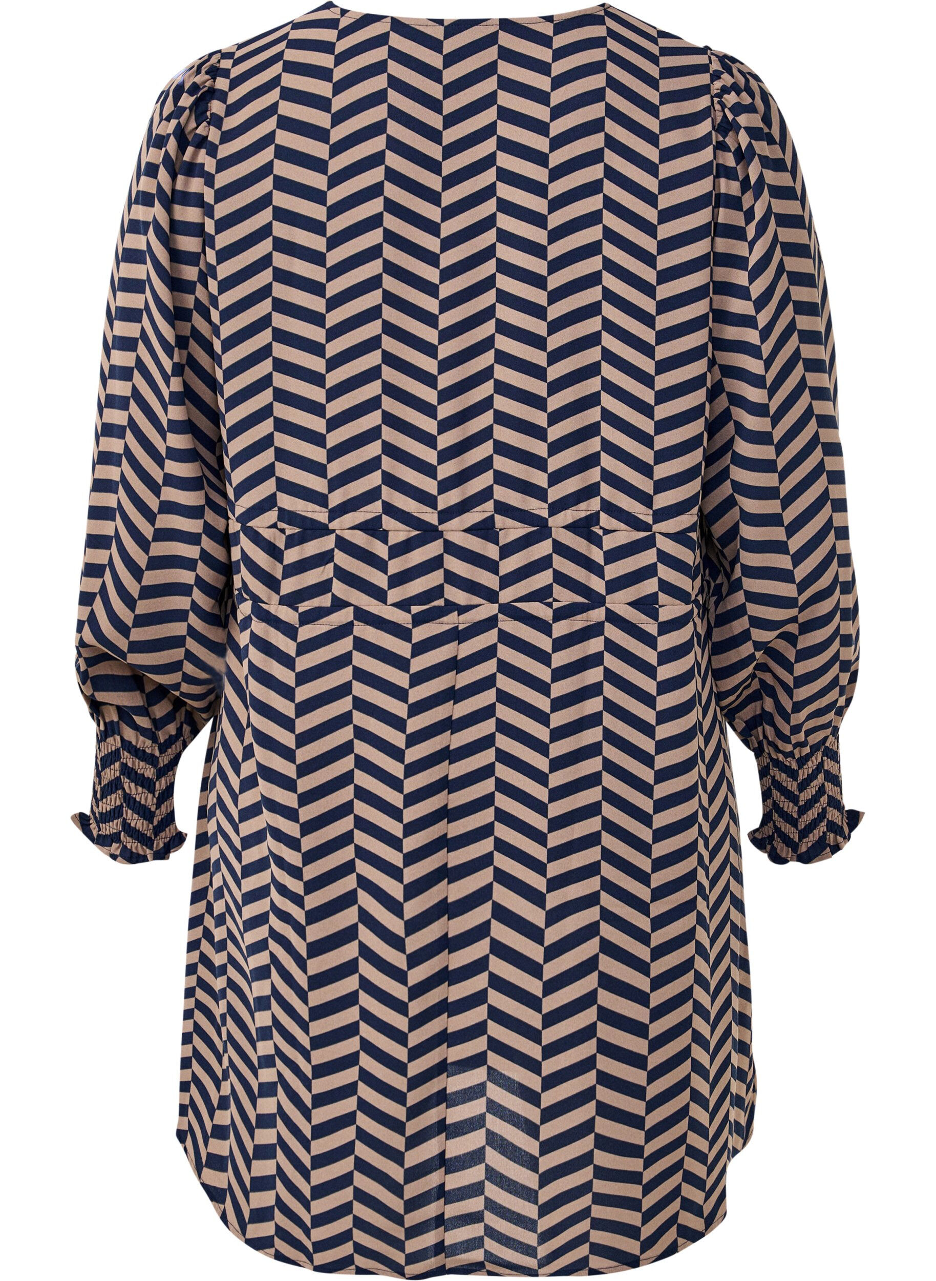 Zizzi Kjole med knytebelter i midjen, Bl&aring;, Packshot image number 1