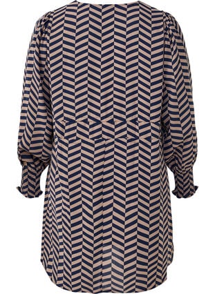 Zizzi Kjole med knytebelter i midjen, Blå, Packshot image number 1