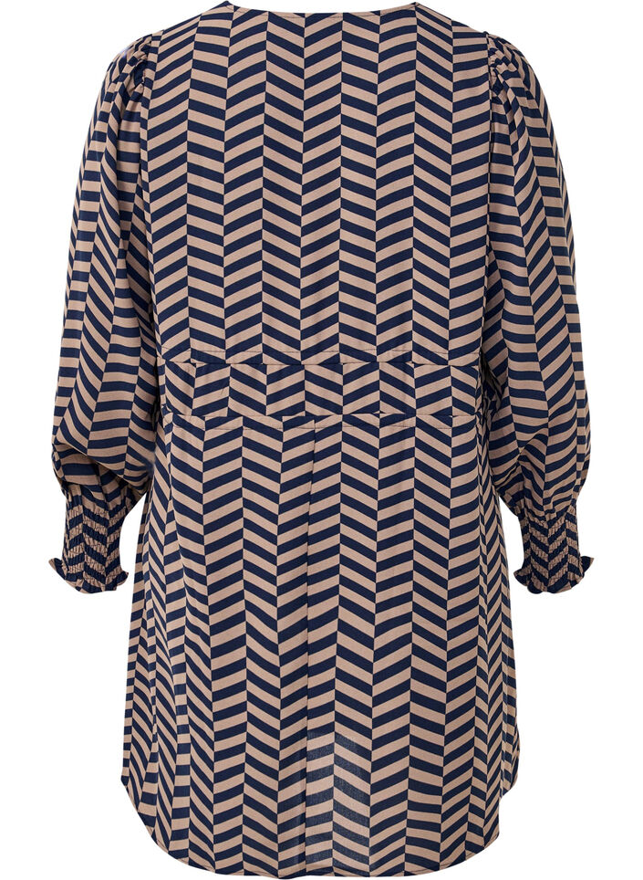 Kjole med knytebelter i midjen, Blå, Packshot image number 1